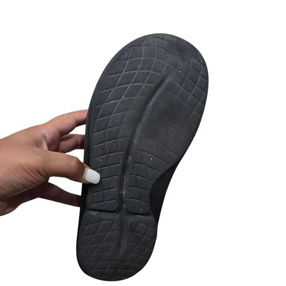 Oofos OOahh Recovery Slide Sandals Men's 12 Black Lightweight Slip On Open‎ Toe